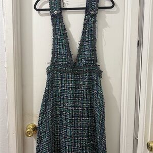 Zara Green, blue, pink and black Tweed Dress